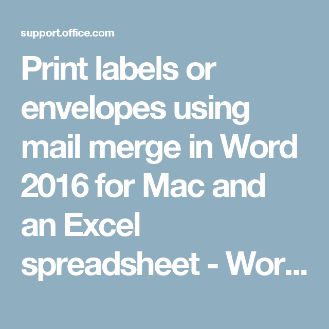 use mailing labels in word for mac